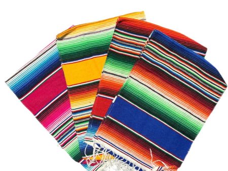 Mexican Sarape Table Runner - Saltillo Blanket Style | 81 x 14 | Vibrant Assorted Colors on Sale