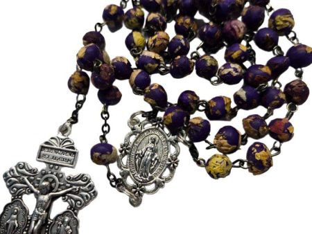 Rosary Miraculous Mary Rose Handcrafted Rose Petal Beads Sale