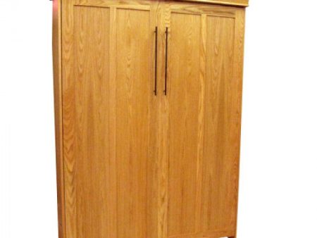 Contemporary Face Murphy Bed Vertical Queen Oak Golden Oak Stain Discounted (VQ107-O-GO) For Cheap