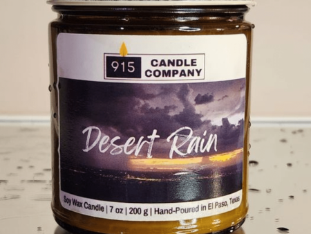 Desert Rain Scented Soy Candle - Hand-Poured, Small Batch, Glass Jar Supply