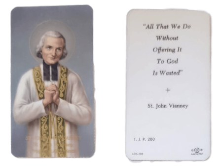 Prayer Card Prayer To Saint John Mary Vianney Pray For All The Priests Laminated TJP Online Hot Sale