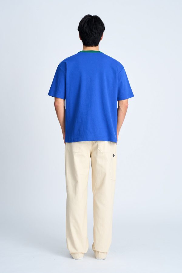 (B) Boxy Twill Jersey Contrast Collar Tee Supply