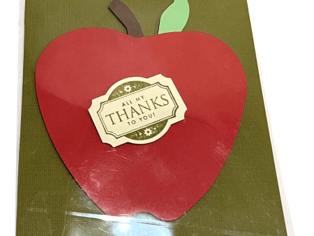 Note Card Teacher s Appreciation Red Apple Handcrafted Fashion