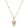 Pink Sapphire and Diamond Charm Necklace For Cheap