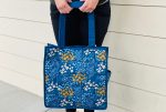 Blue Floral Tote 5x5 Online