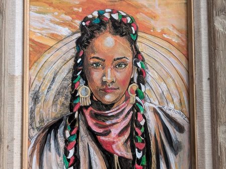 Adelita Acrylic Painting – Framed Portrait of a Young Revolutionary, 17x20 Inches For Cheap