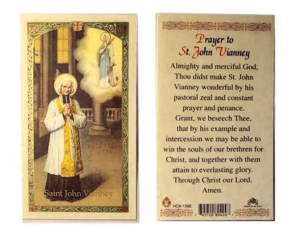 Prayer Card Prayer To Saint John Vianney Laminated HC9-139E Online now