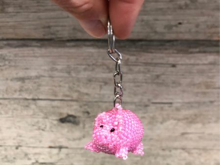 Keychain - Beaded Pig For Cheap