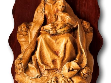 Madonna and Child Wall Hanging Plaque Resin and Wood Discount