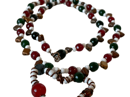 Copper & Jade Necklace - 26-Inch with Polished Beads & Matching Heart Pendant Online Hot Sale