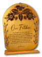 Our Father Prayer Plaque – 8 x10  Laser Cut Wood with Copper-Tone Detachable Base Supply